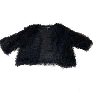 PARK AND MAIN black bolero jacket with eyelash fabric detailing